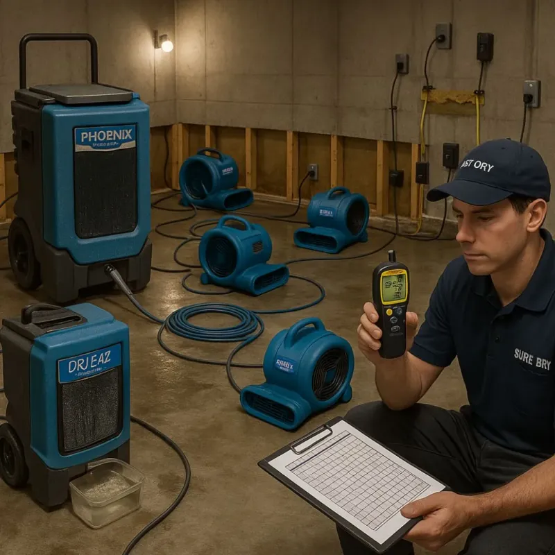 Structural Drying and Dehumidification process in Wardsville, MO